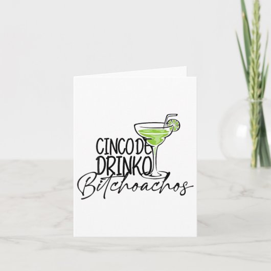 Cinco de Drinko Achos Funny Cinco de Mayo Drink Kaart (Voorkant)