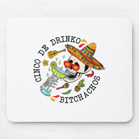 Cinco de Drinko Achos Funny Cinco de Mayo Mexicaan Muismat (Voorkant)