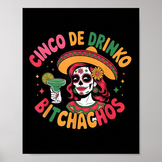 Cinco de Drinko Achos Grappige Mexicaanse partij C Poster (Voorkant)
