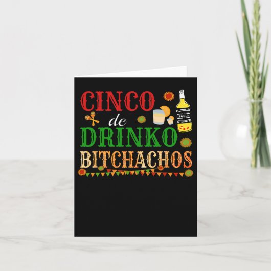 Cinco de Drinko Achos Mannen vrouwen Drink Kaart (Voorkant)