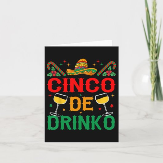 Cinco De Drinko Cinco De Mayo Grappig Kaart (Voorkant)