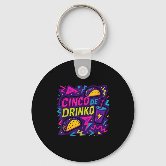 Cinco de drinko feest vijf mei maand feest 5 sleutelhanger (Voorkant)