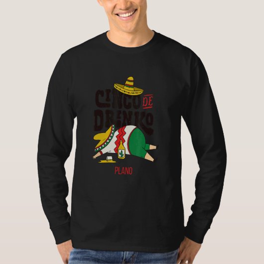 Cinco de Drinko fiesta op de Cinco de Mayo in Plan T-shirt (Voorkant)
