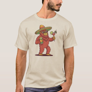 Cinco de Drinko Funny Bigfoot in Sombrero T-shirt
