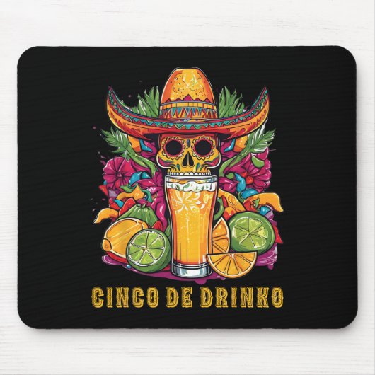 Cinco De Drinko Funny Cinco De Mayo Partij Drink Muismat (Voorkant)