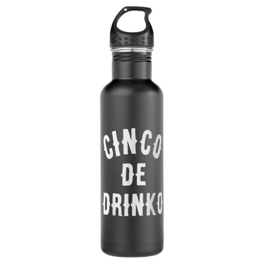 Cinco De Drinko Funny Mexican Drink Gift Idea Waterfles (Voorkant)