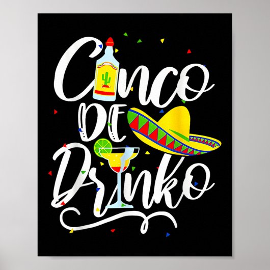 Cinco de Drinko Grappig Cinco de Mayo Mannen Vrouw Poster (Voorkant)