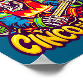 Cinco de drinko grappige cinco de mayo feest drank poster (Hoek)