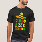 Cinco De Drinko Margarita Sombrero Mexican Cinco D T-shirt (Voorkant)