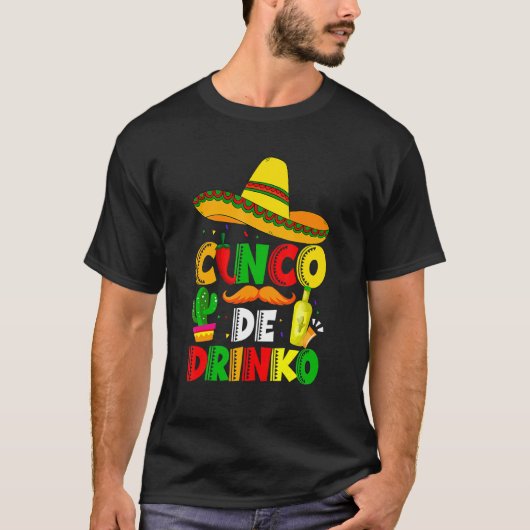 Cinco De Drinko Margarita Sombrero Mexican Cinco D T-shirt (Voorkant)