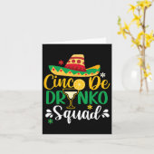 Cinco De Drinko Squad Funy 5 Cinco De Mayo Mexicaa Kaart (Gele Bloem)