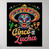 Cinco de Lucha, Luchador, Lucha Libre, Funny Cinco Poster (Voorkant)