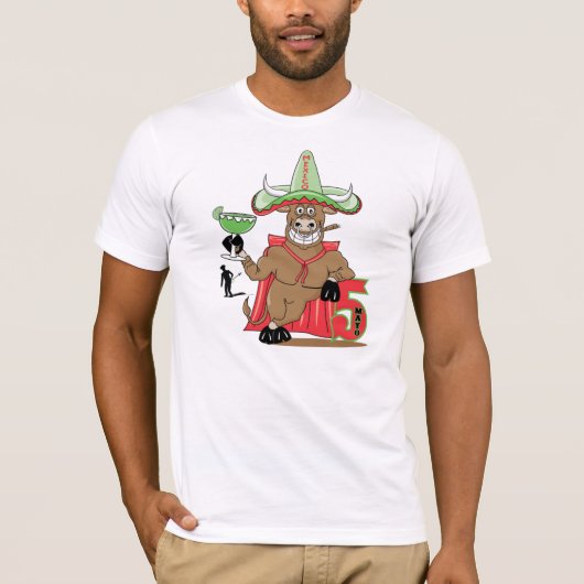 Cinco De May Bull met Margarita T-shirt (Voorkant)