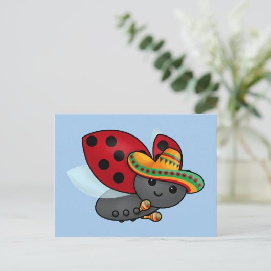 Cinco de May Ladybug Briefkaart (Staand voorkant)