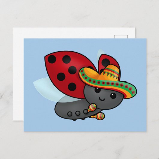Cinco de May Ladybug Briefkaart (Voorkant / Achterkant)