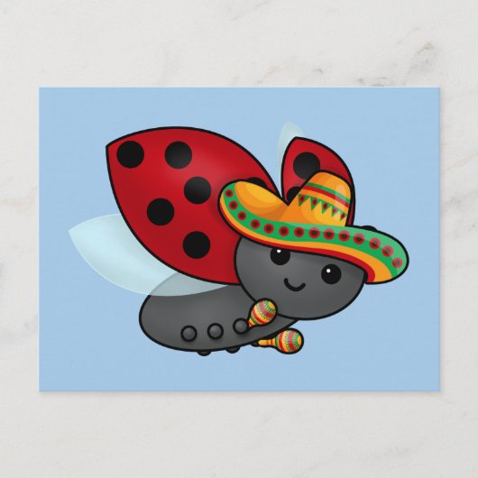 Cinco de May Ladybug Briefkaart (Voorkant)