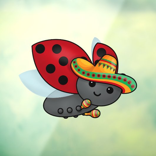 Cinco de May Ladybug Raamsticker (Vel 3)