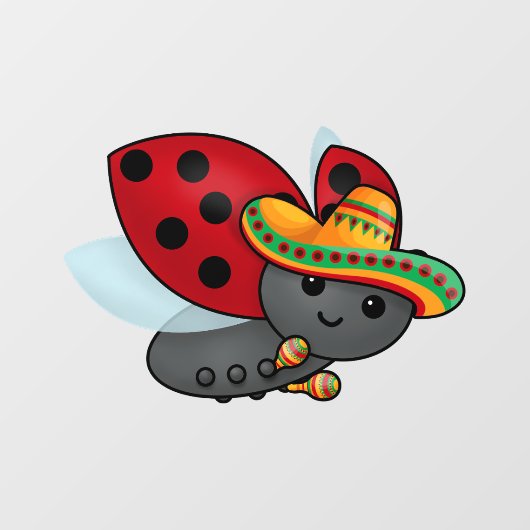 Cinco de May Ladybug Raamsticker (Vel)