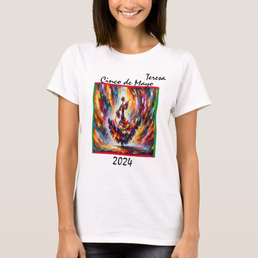 Cinco de Mayo 2024 Flamenco Danser Vrouwen T-shirt (Voorkant)