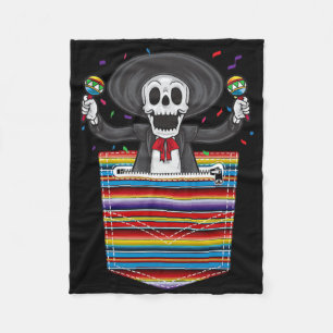 Cinco de Mayo 2025 Calaca Dekenzak Serape Me Fleece Deken