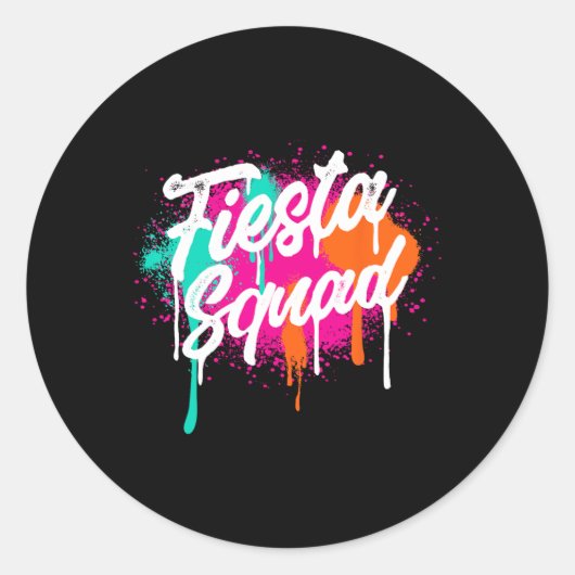 Cinco de Mayo 2025 Fiesta Squad Fiesta Mexicaanse  Ronde Sticker (Voorkant)