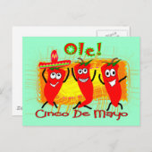 Cinco de Mayo 3 DansChili Peppers-Schattig Briefkaart (Voorkant / Achterkant)