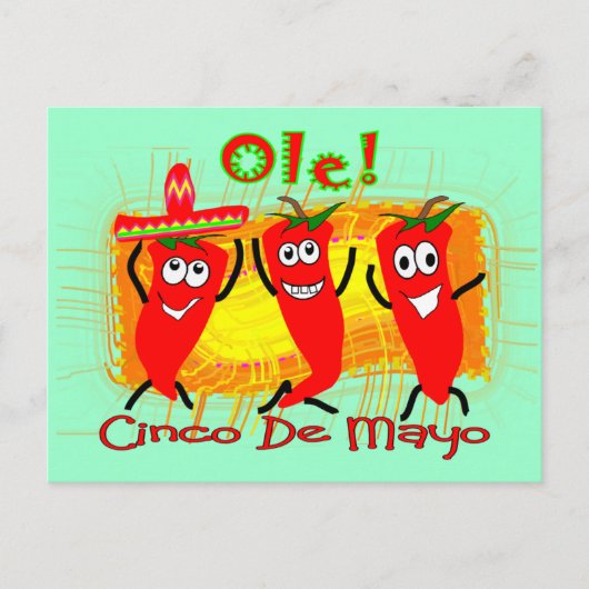 Cinco de Mayo 3 DansChili Peppers-Schattig Briefkaart (Voorkant)