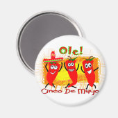 Cinco de Mayo 3 DansChili Peppers-Schattig Magneet (Voorkant / Achterkant)