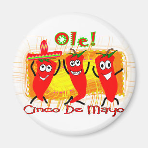 Cinco de Mayo 3 DansChili Peppers-Schattig Magneet