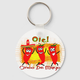Cinco de Mayo 3 DansChili Peppers-Schattig Sleutelhanger