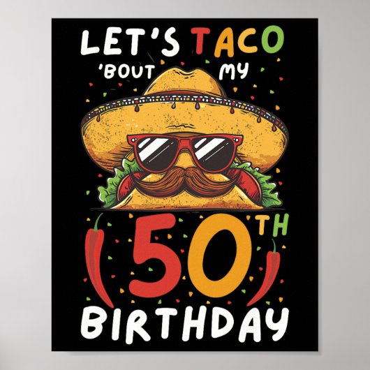 Cinco de Mayo 50e verjaardag Taco Leeftijd 50 Mexi Poster (Voorkant)
