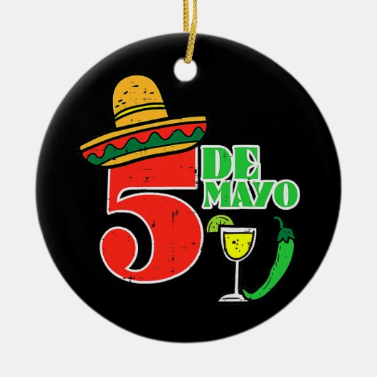 Cinco De Mayo 5 Cinco De Mayo Mexican Fiesta Keramisch Ornament (Voorkant)