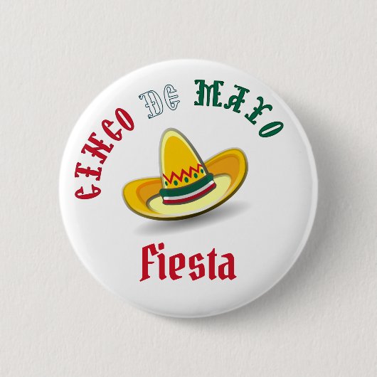  Cinco de Mayo 5 Festival Ronde Button 5,7 Cm (Voorkant)