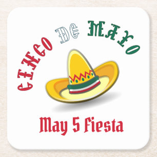  Cinco de Mayo 5 mei Fiesta Kartonnen Onderzetters