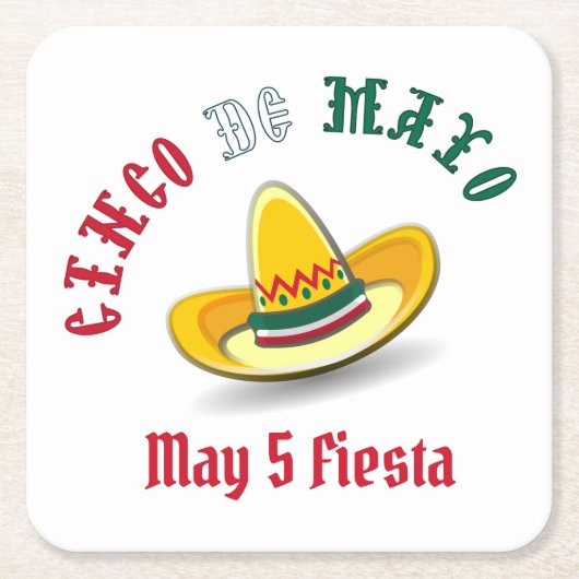 Cinco de Mayo 5 mei Fiesta Kartonnen Onderzetters (Voorkant)