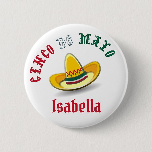 Cinco de Mayo 5 mei Fiesta Ronde Button 5,7 Cm (Voorkant)