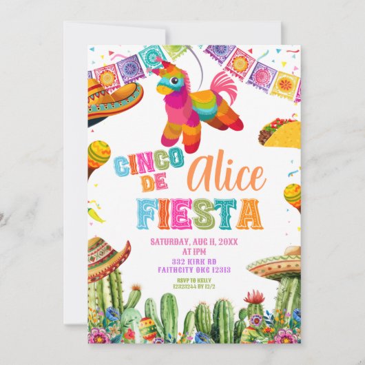 Cinco de Mayo 5th Fiesta birthday party Kaart (Voorkant)
