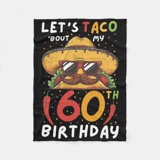 Cinco de Mayo 60e verjaardag Taco 60 jaar Mexicaan Fleece Deken (Voorkant)
