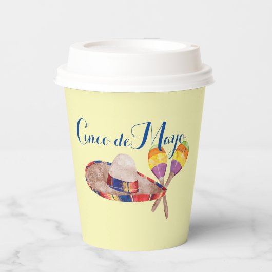 Cinco de Mayo 8oz Paper Cup, deksel: deksel Papieren Bekers (Voorkant)