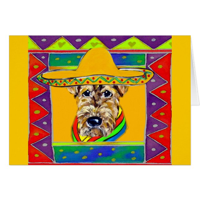 Cinco de Mayo Airedale (Voorkant Horizontaal)