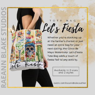Cinco de Mayo Aquarel Laten we Feesten Boodschappe Tote Bag