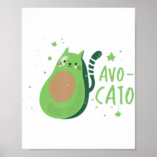 Cinco de Mayo Avocado Cat Cute Avocato Meow Gift Poster (Voorkant)