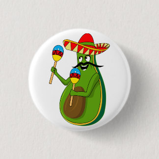 Cinco de Mayo Avocado Humor Maracas Sombrero Ronde Button 3,2 Cm