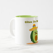 Cinco De Mayo Avocado Tweekleurige Koffiemok (Voorkant links)