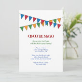 Cinco de Mayo Banner Invitation Kaart (Staand voorkant)