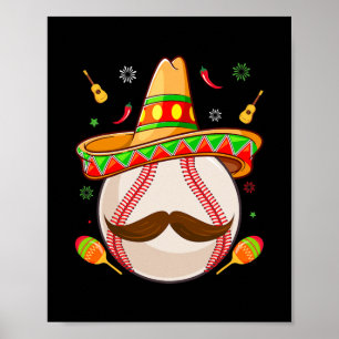 Cinco De Mayo Baseball Ma Mexican Fiesta Poster