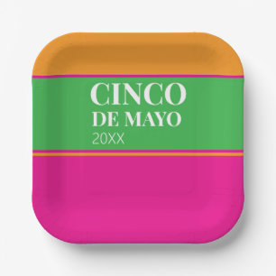 Cinco De Mayo BBQ-feest Papieren Bordje