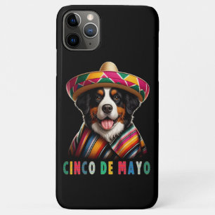 Cinco De Mayo Berner Hond met Poncho en Sombrero Case-Mate iPhone Case