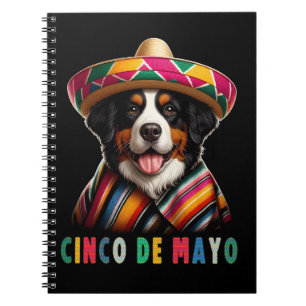 Cinco De Mayo Berner Hond met Poncho en Sombrero Notitieboek