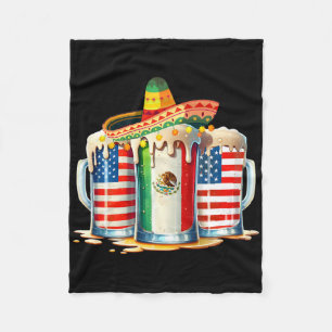 Cinco de Mayo Bier Mexicaanse Vlag Drink Partij Fleece Deken